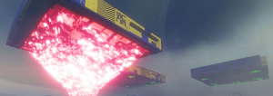 Three Steward Class Support Vessels, one with active Lockdown effects.
