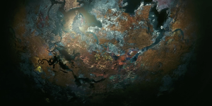 An orbital view of the surface of Tau Ceti IV.