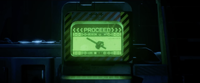 A planetside terminal showing teleport link to the Marathon active.