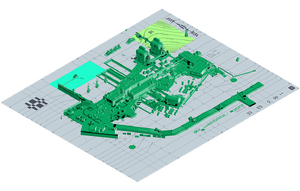 An isometric render of Bio-Research in Dire Marsh.