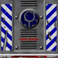 A blue airlock door from the Marathon.