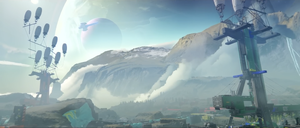 A mountain range near New Cascadia colony on Tau Ceti IV.